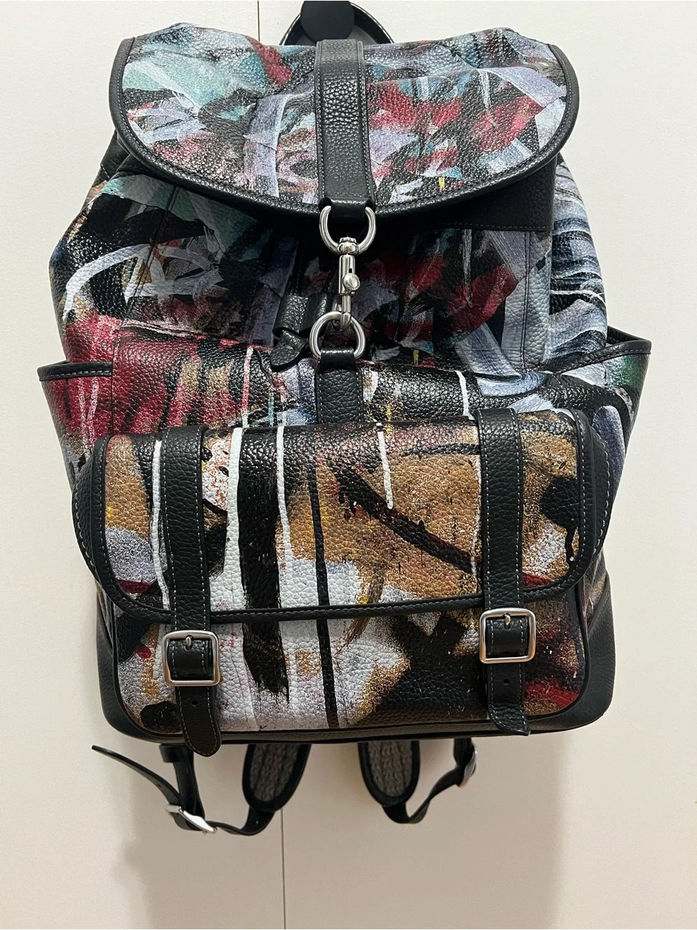 Coach Mint+SERF CLD676 Leather Multicolor Backpack Women's Mens KNB1563 Grafitti